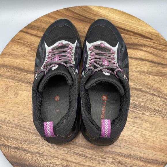 Merrell Siren Edge Shoes Womens 9.5 Black Purple Trail Running Hiking Vibram - Picture 5 of 8